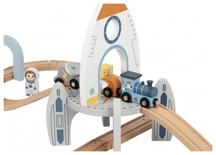 Tooky toy drewniana kolejka kosmiczna zestaw tory