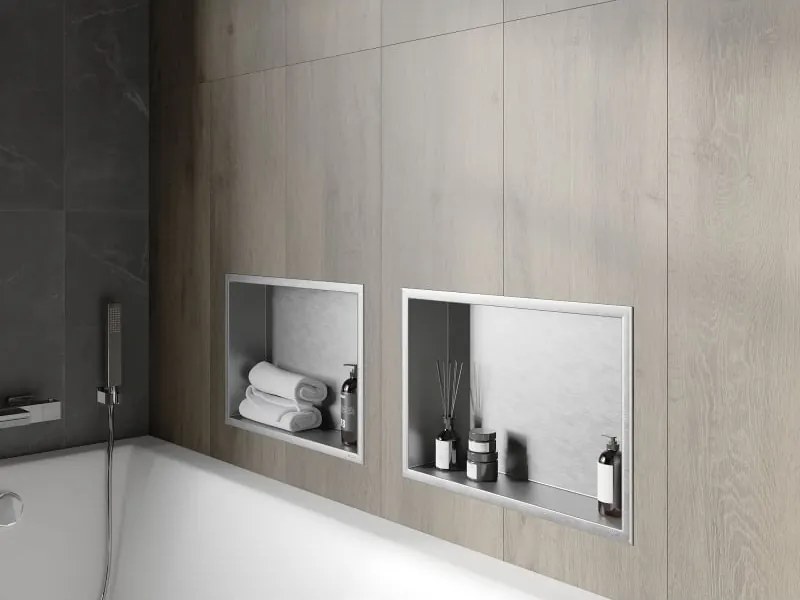 Mexen X-Wall-R półka wnękowa z kołnierzem 45 x 30 cm, inox - 1910453010