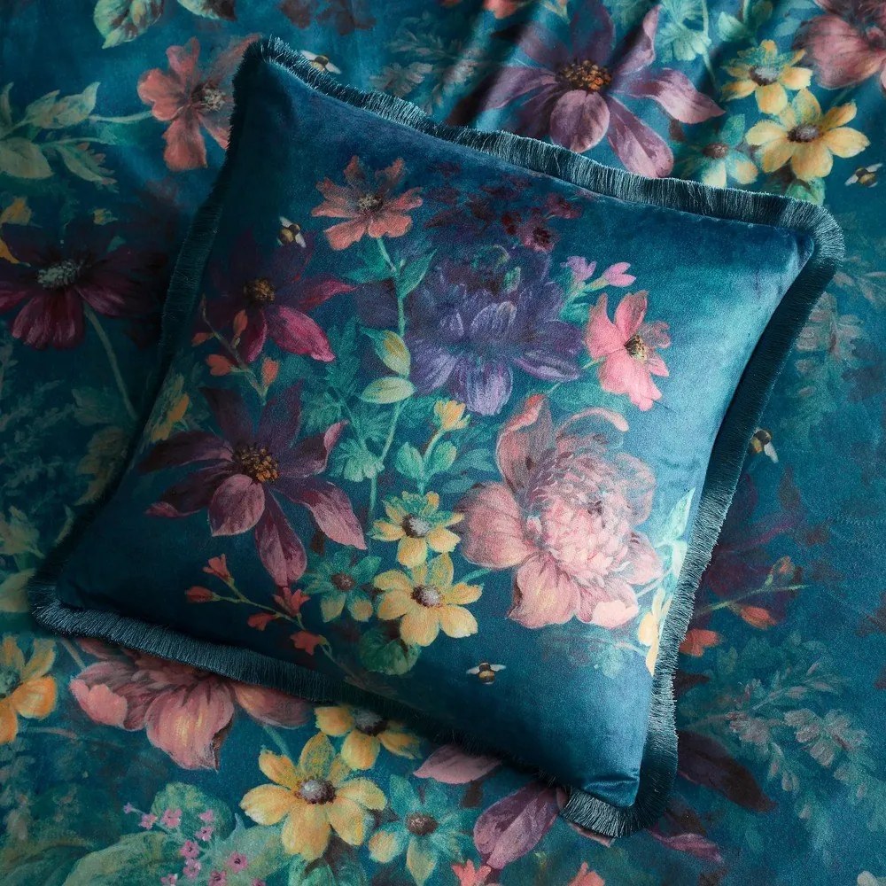 Aksamitna poduszka dekoracyjna 45x45 cm Bridgerton Romantic Floral – Catherine Lansfield