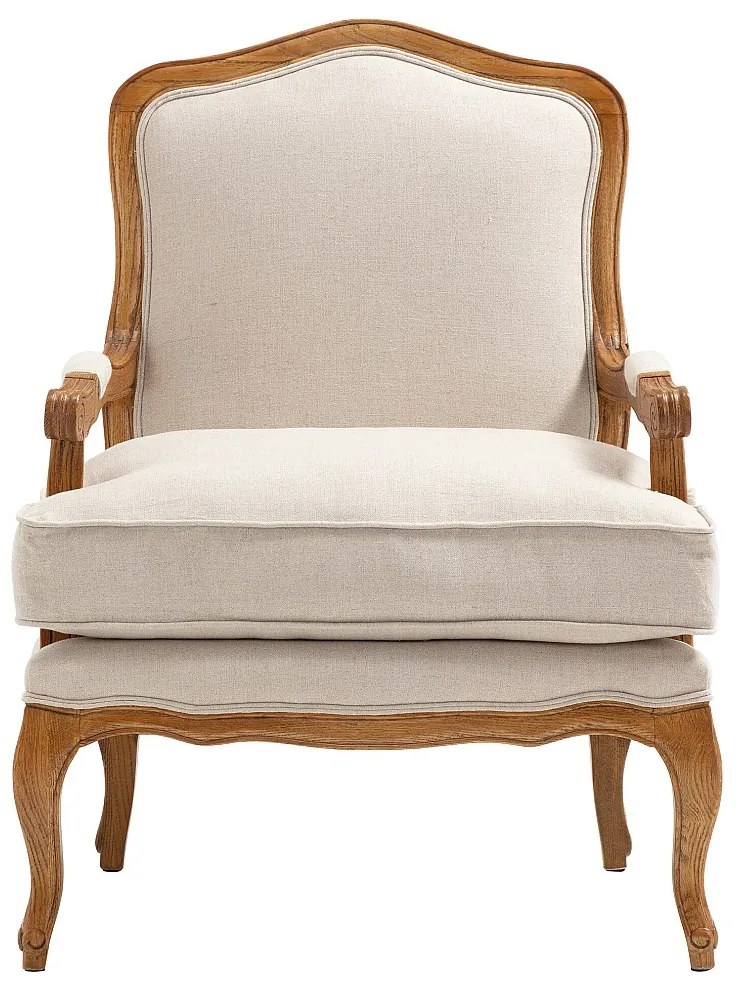 Fotel z lnu MAHAUX - Beżowy