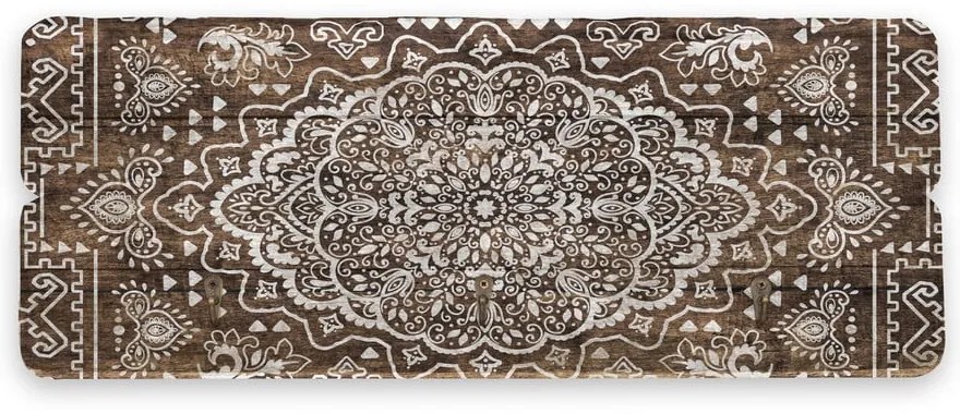 Wieszak ścienny z drewna sosnowego Tierra Bella Mandala, 50x20 cm