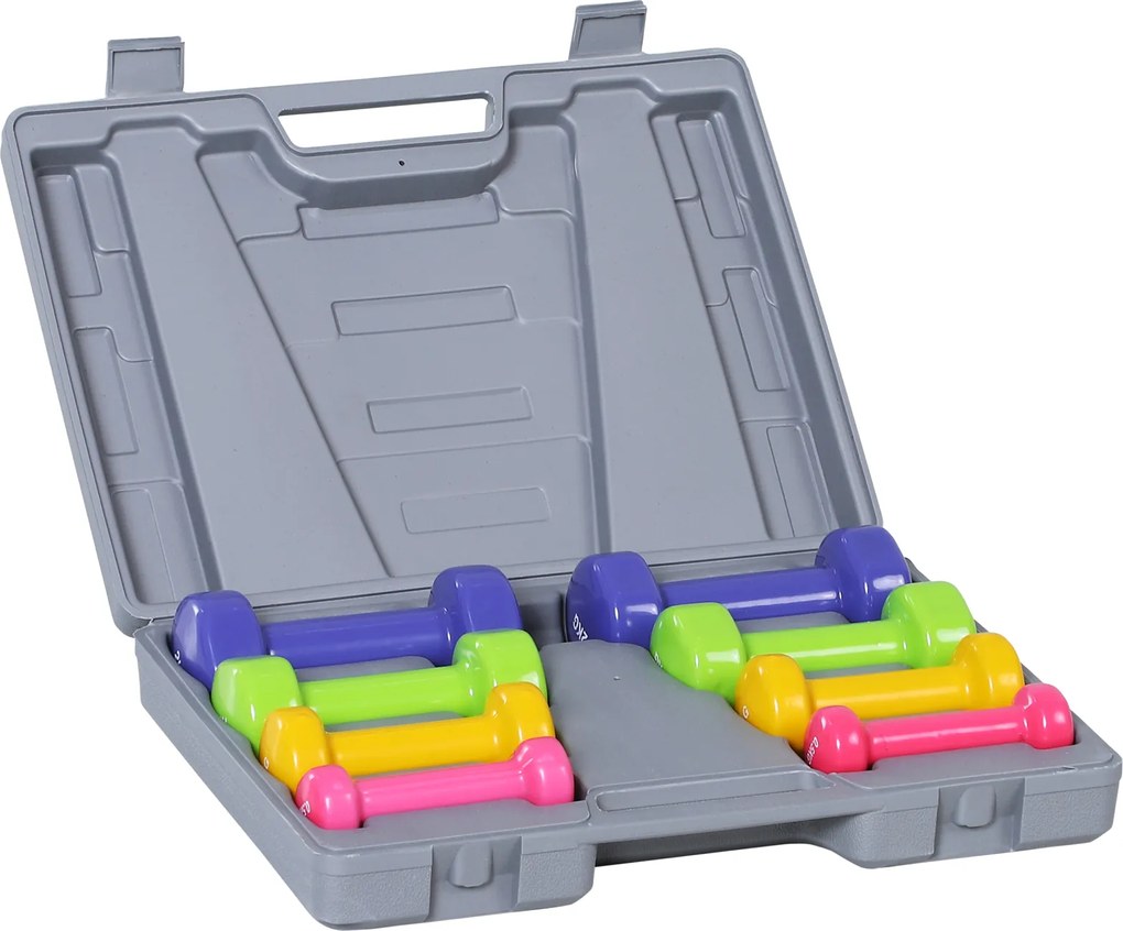 Zestaw hantli Homcom Zestaw hantli z etui przenośne 0,5 kg/1 kg/1,5 kg/2 kg