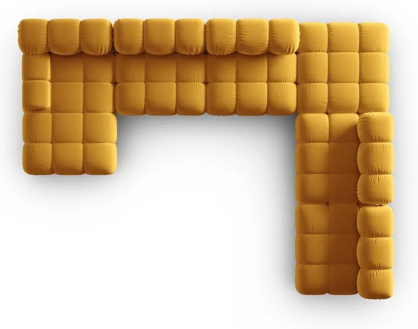 Żółta aksamitna sofa 379 cm Bellis – Micadoni Home