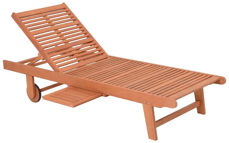 Kremowo-naturalny drewniany leżak ogrodowy San Diego – Garden Pleasure