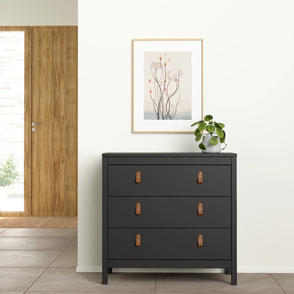 Czarna komoda z szufladami Madrid 3S