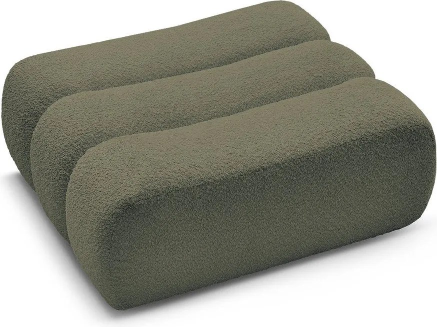 Zielony podnóżek z materiału bouclé Azra – Bobochic Paris