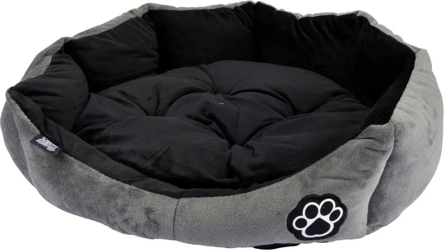 Szare zamszowe legowisko dla psów ø 50 cm Flakes – Love Story