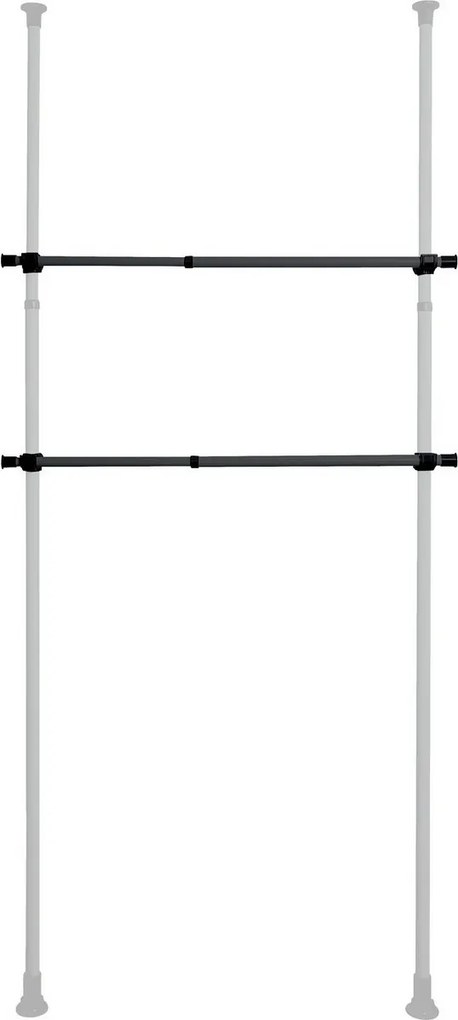 Wenko Zestaw 2 teleskopowych drążków poziomych Herkules, czarne