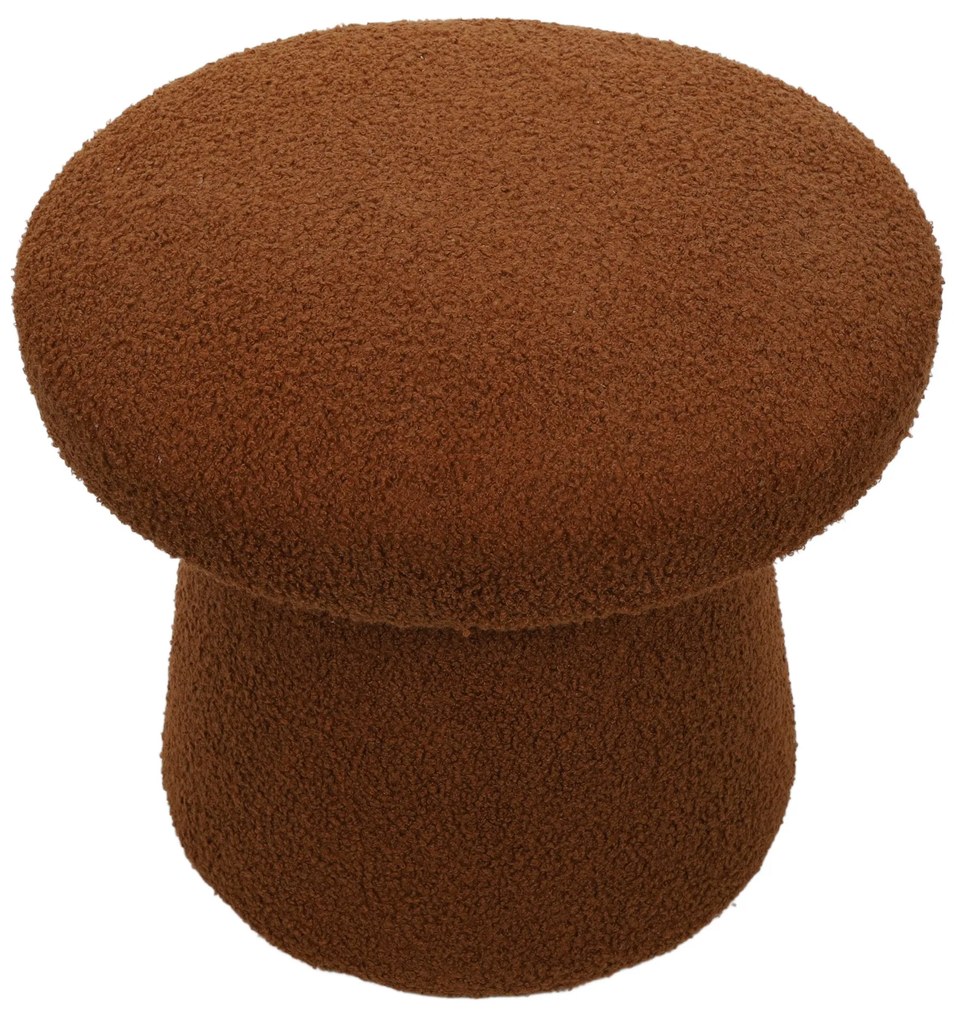 Pufa okrągła tapicerowana TEDDY grzybek boucle, Ø 43 x 38 cm