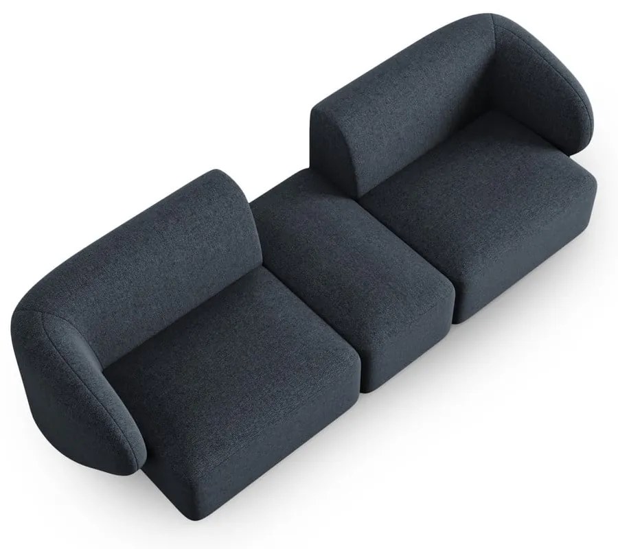 Niebieska sofa z tkaniny szenilowej 246 cm Paolo – Milo Casa