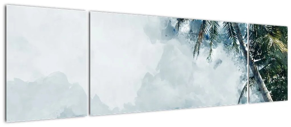 Obraz palmy nad morzem (170x50 cm)