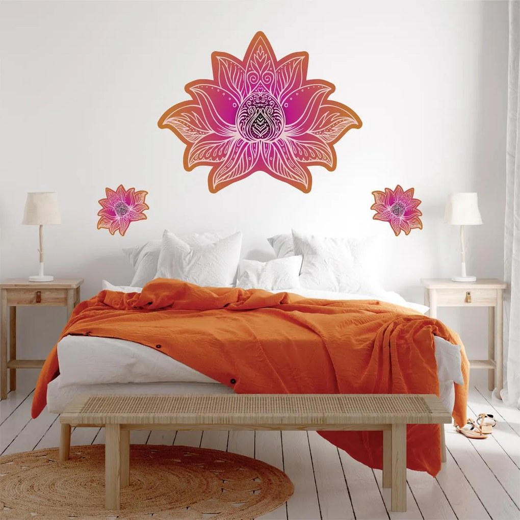 Naklejki na ścianę - Lotosowa mandala fiolet
