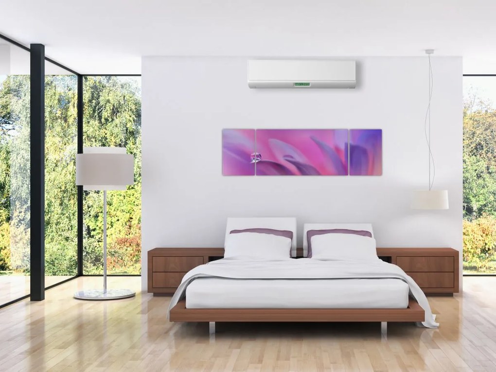Obraz - Kropla na kwiecie (170x50 cm)