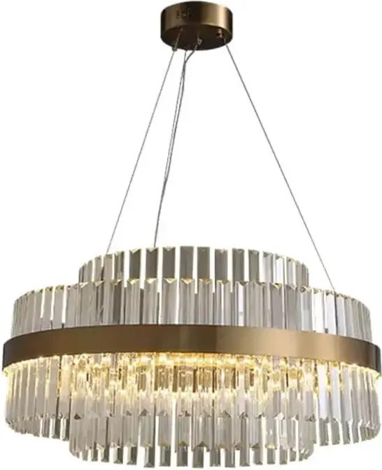 Venus – żyrandol kryształowy glamour LED 60 cm złoty mosiądz