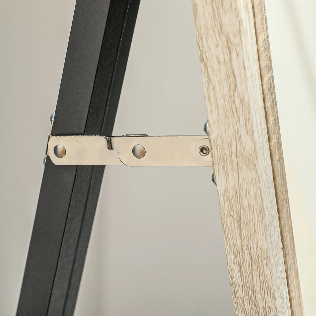 HOMCOM Lustro całosylwetkowe, rama MDF, folia antyrozbryzgowa, 162,6 x 53,3 cm, Naturalne drewno