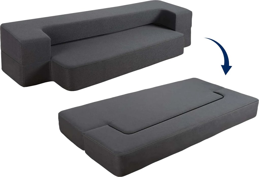 GREY SŁADANA SOFA 2w1 CIEMNO SZARA  CHARCOAL/G