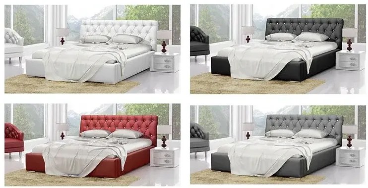 Pikowane łóżko w stylu glamour Florentino 3X 120x200 - 44 kolory