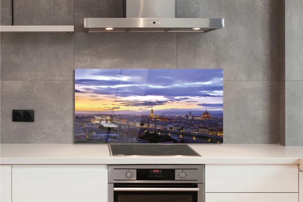 Panel Szklany Zachód Słońca nad Rzeką we Włoszech