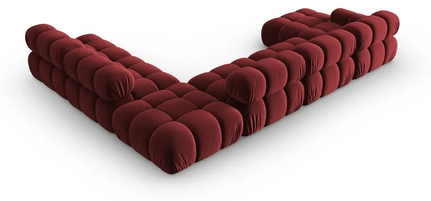 Czerwona aksamitna sofa 379 cm Bellis – Micadoni Home