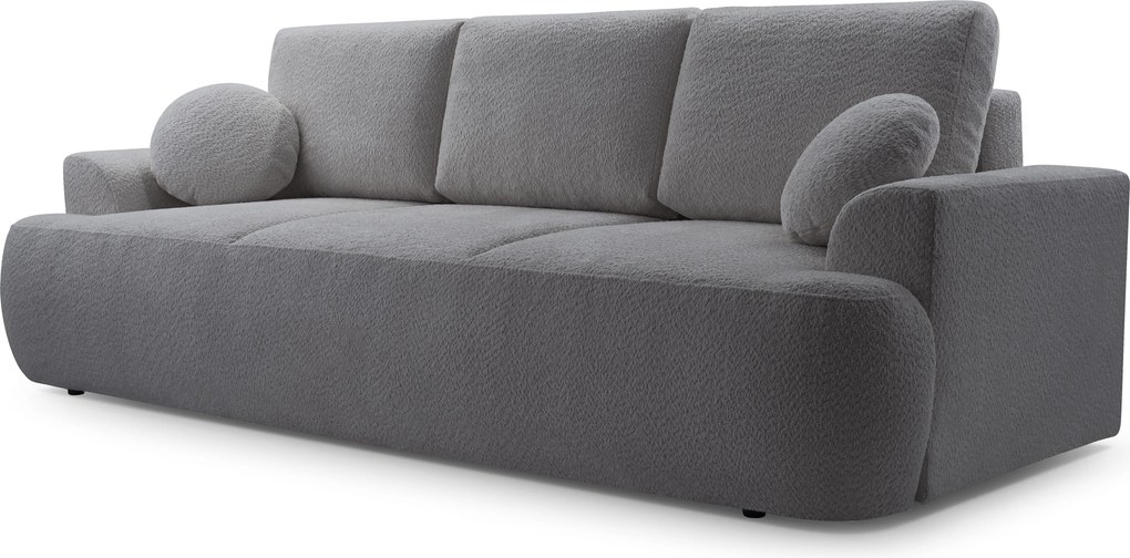 Masseno Sofa FILO z funkcją spania i pojemnikiem na pościel, Rozkładana sofa - Szary, CORAL 80