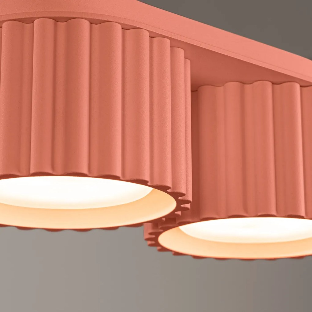 Plafon dwupunktowy AURA 2 brzoskwiniowy GX53 ryflowany SOLLUX  LIGHTING
