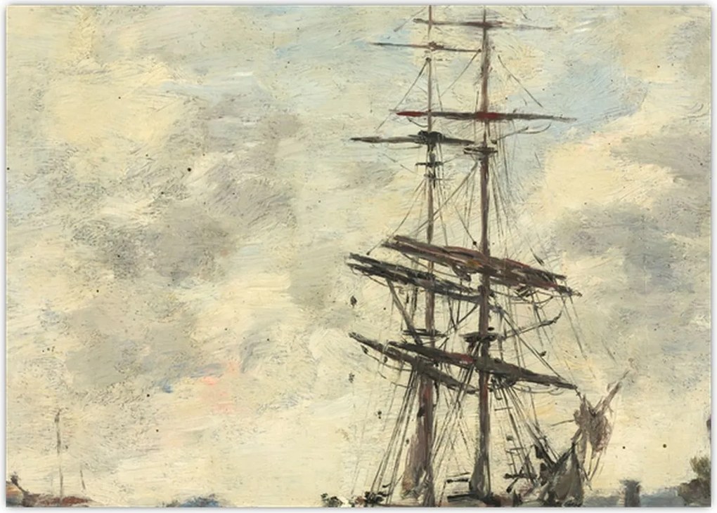 Obraz - Eugène Boudin, Ship on the Touques, reprodukcje (70x50 cm)