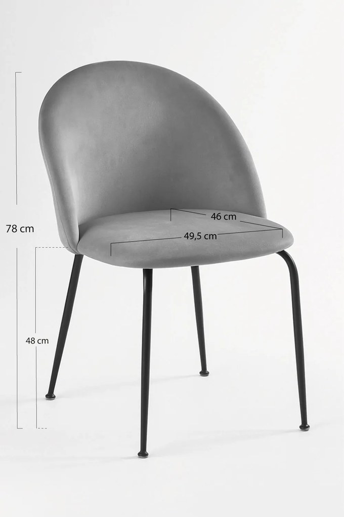 Zestaw 4 Krzese Black Dalnia Aksamitne