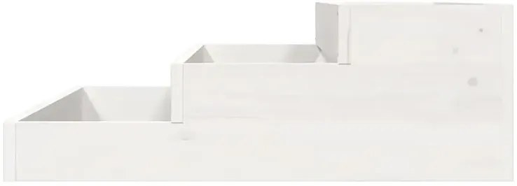 Biała drewniana schodkowa donica ogrodowa N6-F82