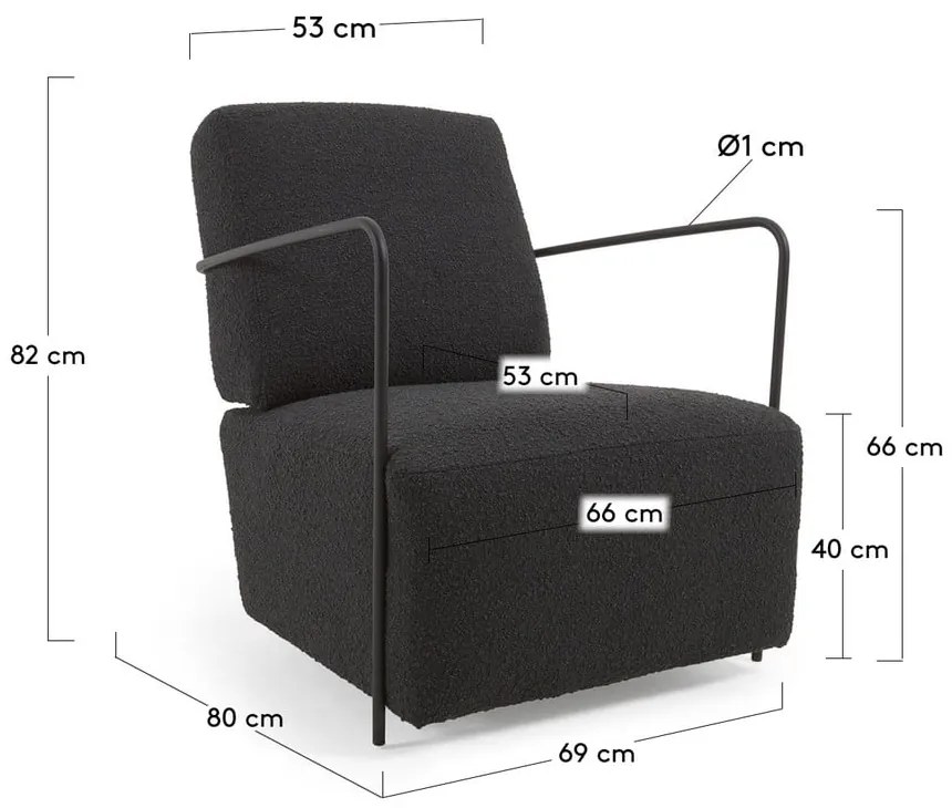 Czarny fotel Gamer − Kave Home