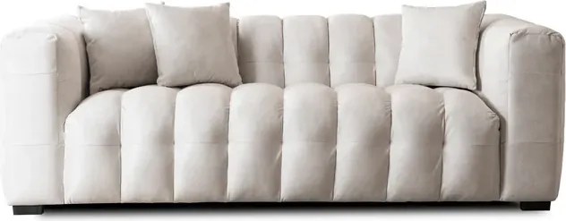 Sofa MODERNO 3S Trzyosobowa Kremowa Welurowa Nowoczesna