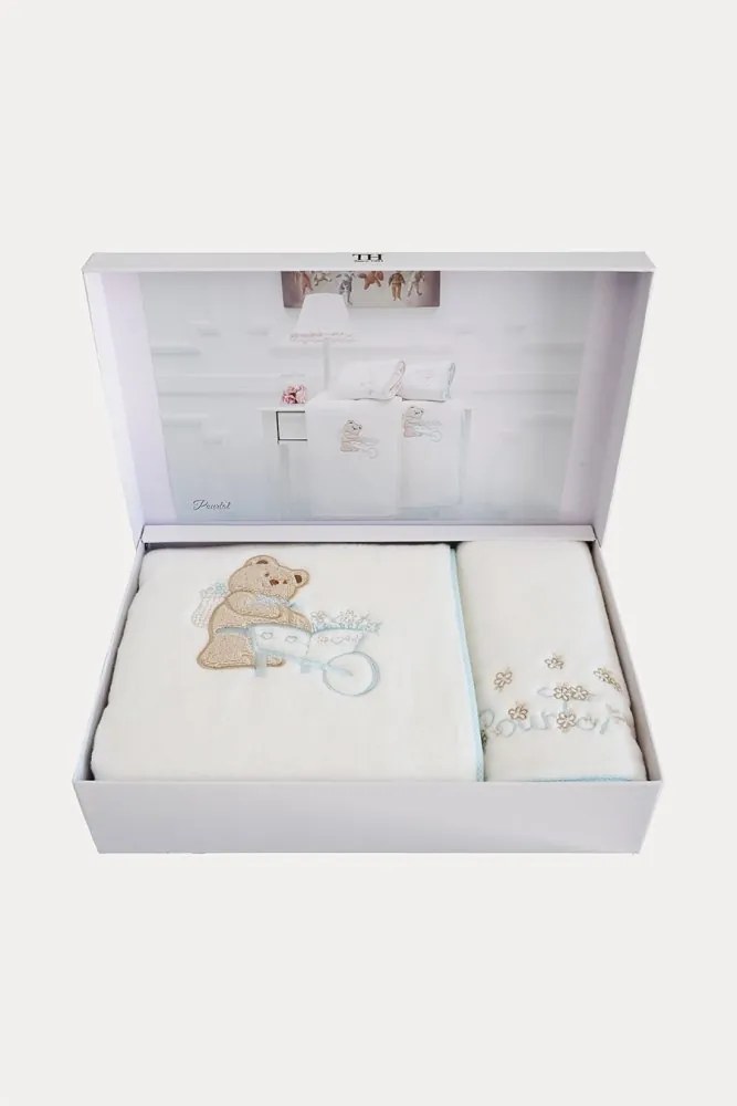 Podarunkowy zestaw ręczników dla dzieci POURTOL, 2 szt Niebieski