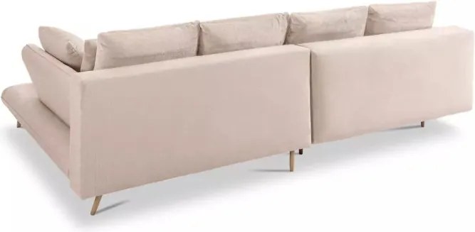 Narożnik MONTE Prawostronny z funkcją spania, pojemnikiem i poduszkami, Sorriso 06 Kremowy WERSAL