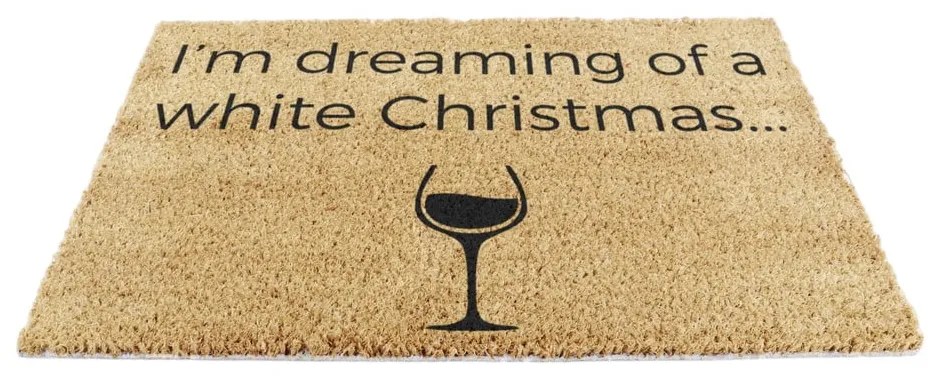 Wycieraczka ze świątecznym motywem z włókna kokosowego 40x60 cm White Wine Christmas – Artsy Doormats