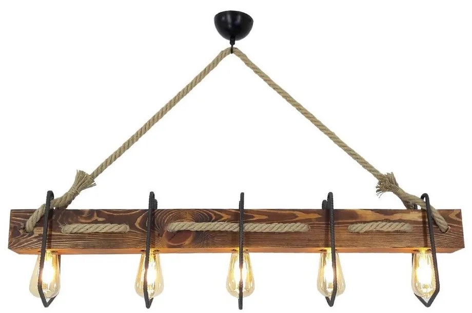 Lampa wisząca z drewna sosnowego Jason