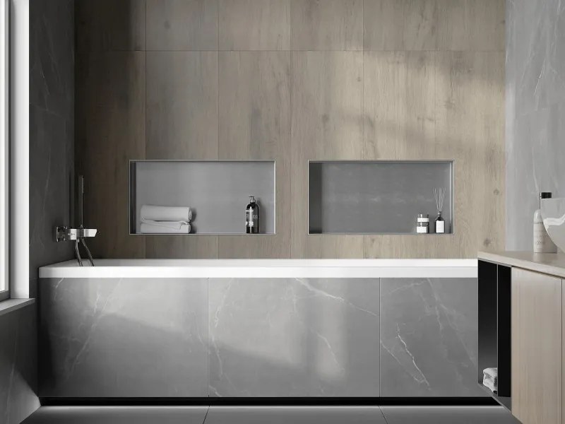 Mexen X-Wall-NR półka wnękowa bez kołnierza 60 x 30 cm, inox - 1911603010