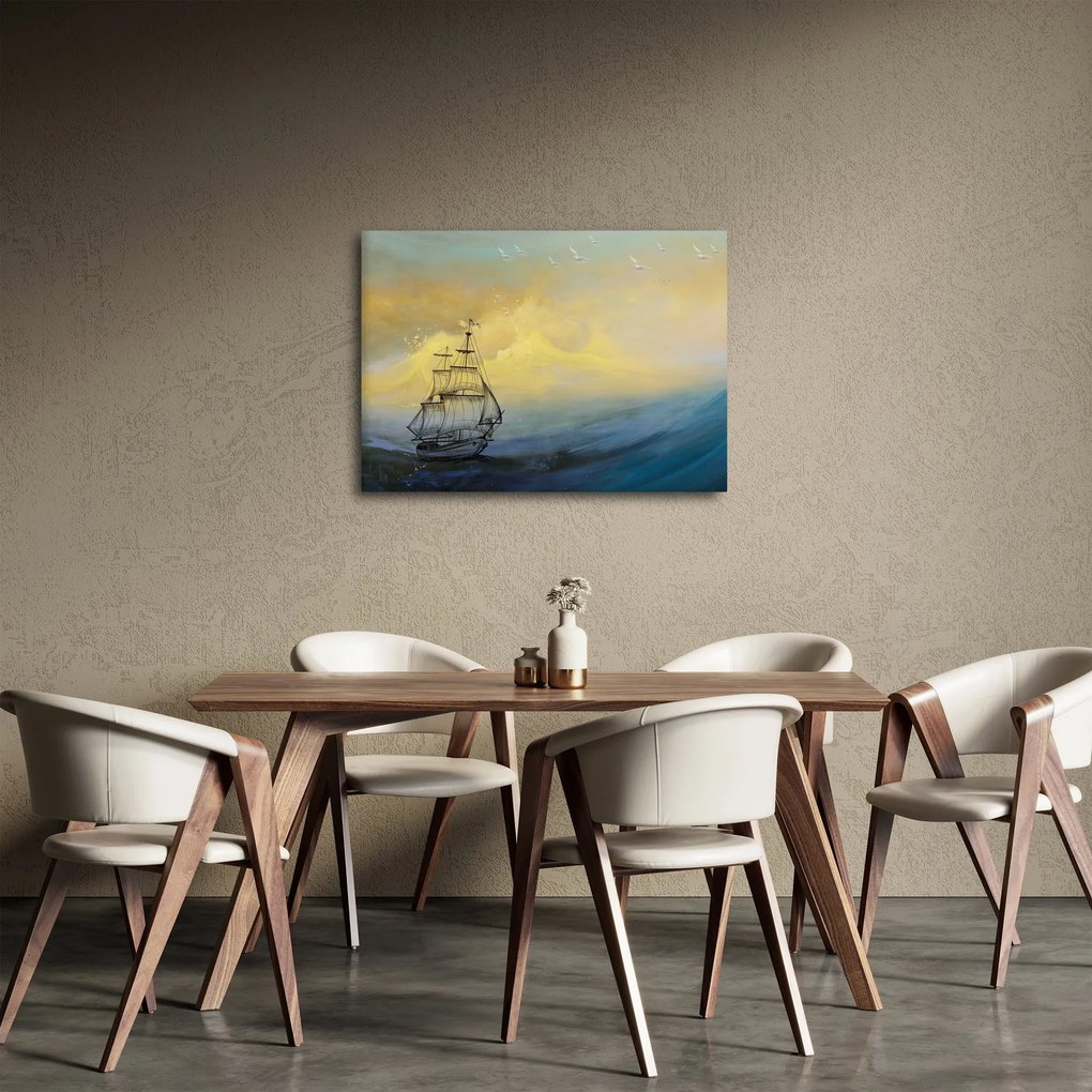 Obraz - Obraz statku ma morzu (70x50 cm)