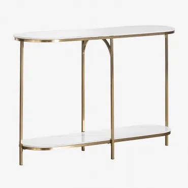 Konsola Do Przedpokoju Ze Stali Dominik Matowe Złoto - Sklum