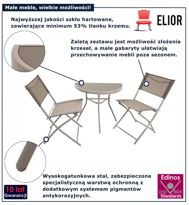 Beżowy zestaw balkonowy G1-K93