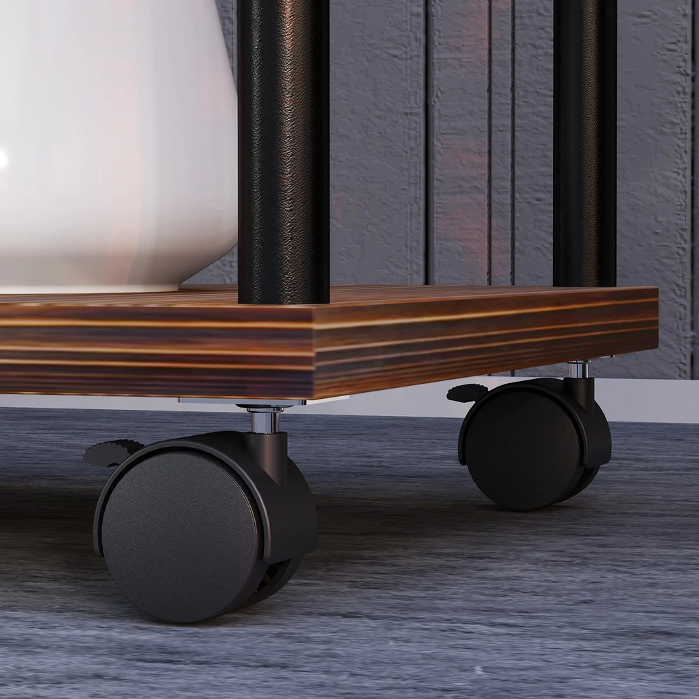 Outsunny Stojak na Kwiaty z 5 Półkami, Pięcioetapowy Stojak na Rośliny, Design Przestawny, Łatwy do Przemieszczenia, Drewno, Stal