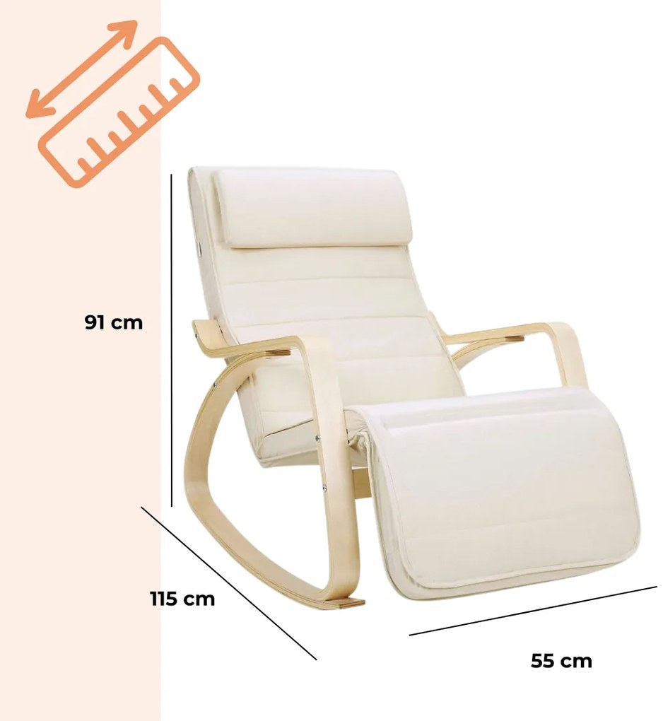Fotel bujany SWING, max obciążenie 150kg, 67x115x91cm, beżowa Jurhan