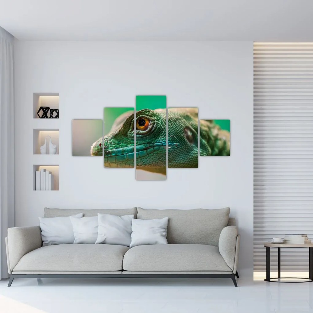 Szczegółowy obraz jaszczurki (125x70 cm)