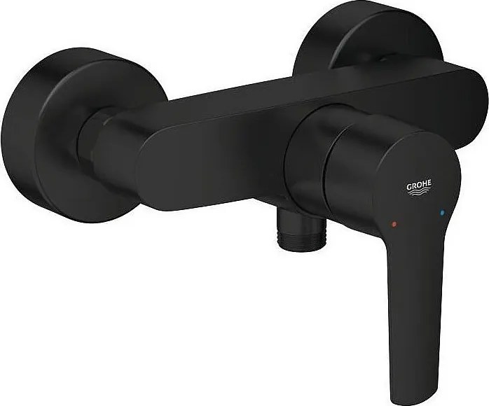 Bateria wannowa GROHE Start w kolorze matowej czerni - Technologia stałej regulacji temperatury i przepływu - Montaż na ścianie