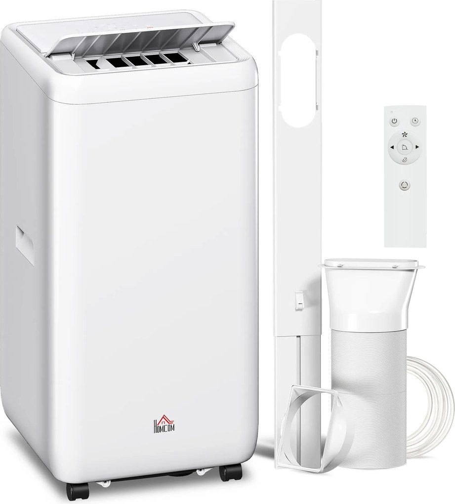 HOMCOM Przenośny klimatyzator 1250 W z 5 trybami i timerem 24h, 35,5x35x70 cm, biały | Aosom PL