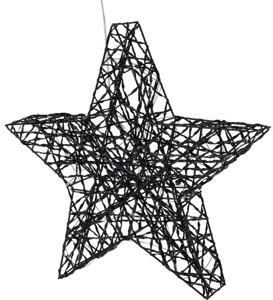 Gwiazda świąteczna LED Blackwire czarny, 30 x 30 cm