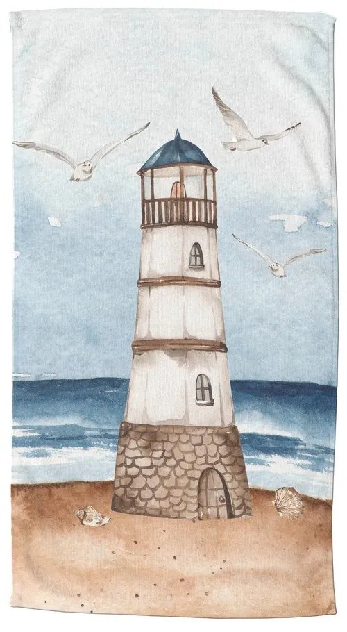 Niebiesko-brązowy aksamitny ręcznik plażowy 100x180 cm Berlin – Good Morning