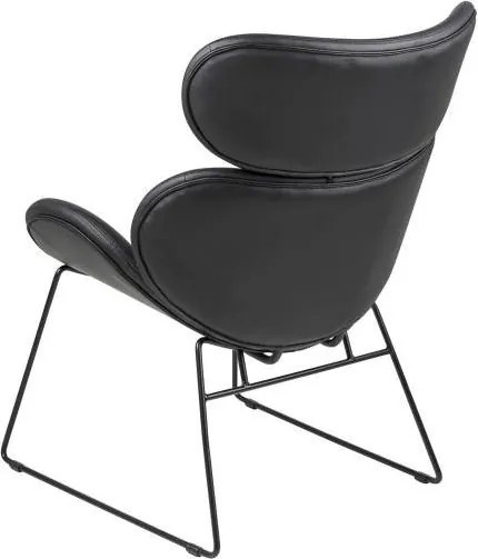 Designerski fotel z czarnej ekoskóry Cazar