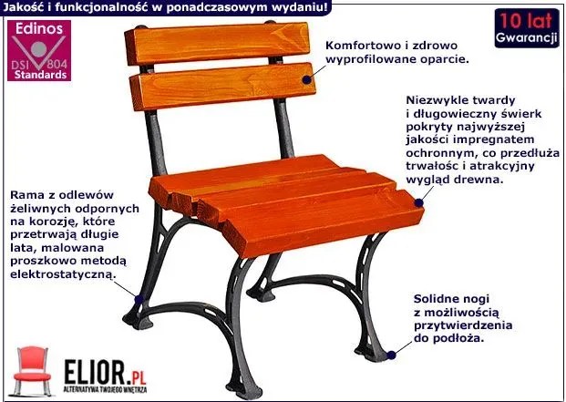 Drewniane krzesło ogrodowe Sottano - 7 kolorów