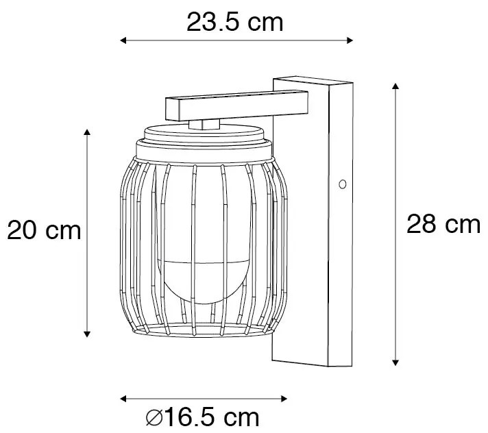 Zewnetrzna Nowoczesny Kinkiet / Lampa scienna zewnętrzny czarny IP44 - Luc Nowoczesny Oswietlenie zewnetrzne