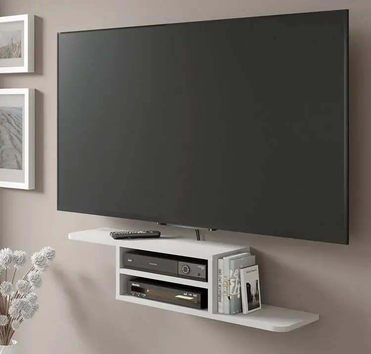Biała Półka Ścienna Pod Tv H0-W40