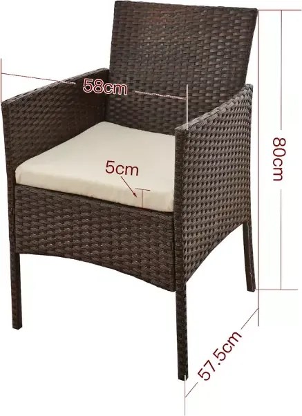 Zestaw mebli ogrodowych Kastelio 4-os. technorattan brąz 2 fotele sofa stolik